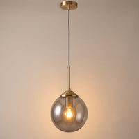 Suspension Luminaire Boule en Verre Fumé — Salon & Chambre