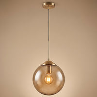Suspension Luminaire Boule en Verre Fumé — Salon & Chambre