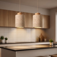 Suspension Design en Pierre Naturelle — Style Wabi Sabi pour Salon & Salle à Manger