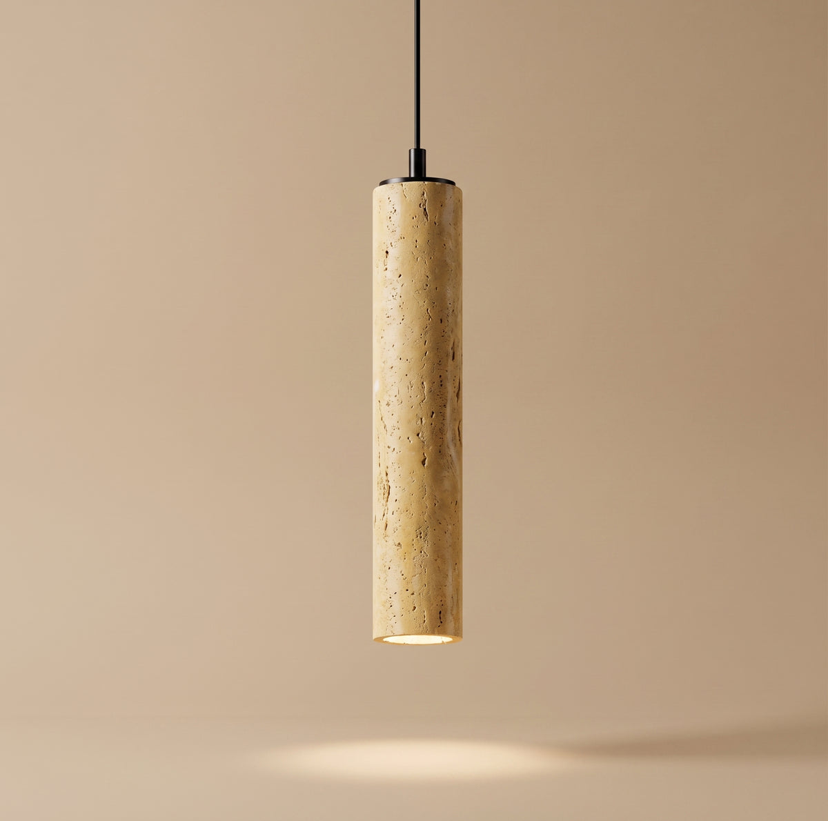 Suspension en Pierre Jaune — Luminaire Wabi Sabi pour Chambre & Restaurant