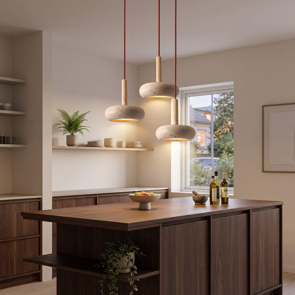 Suspension LED en Pierre Naturelle — Luminaire Design Salon & Salle à Manger