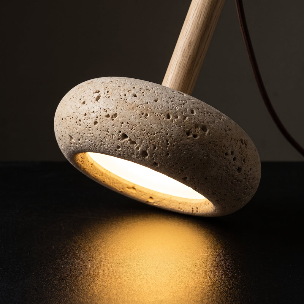 Suspension LED en Pierre Naturelle — Luminaire Design Salon & Salle à Manger