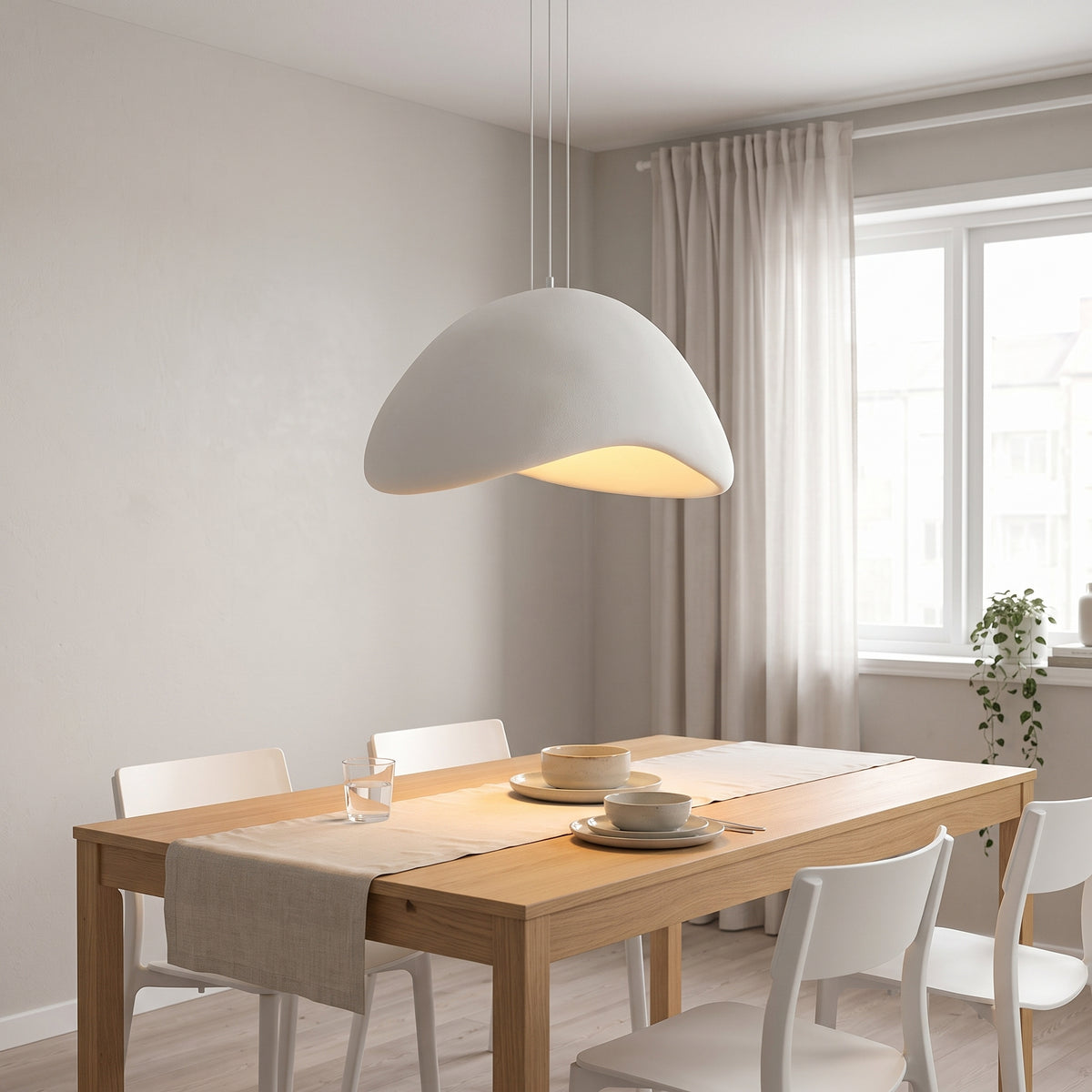 Suspension Dôme Design Blanc — Luminaire Salon & Salle à Manger