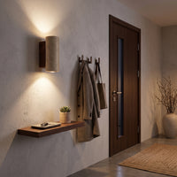 Applique Murale en Travertin et Bois de Noyer — Style Wabi Sabi