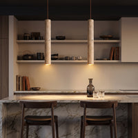 Suspension en Pierre Jaune — Luminaire Wabi Sabi pour Chambre & Restaurant