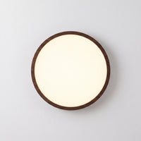 Plafonnier LED Ultra-Mince Bois de Noyer — Chambre & Salon Minimaliste